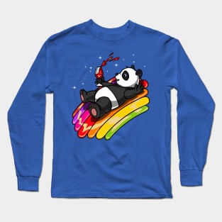 Panda Bear Wine Party Long Sleeve T-Shirt